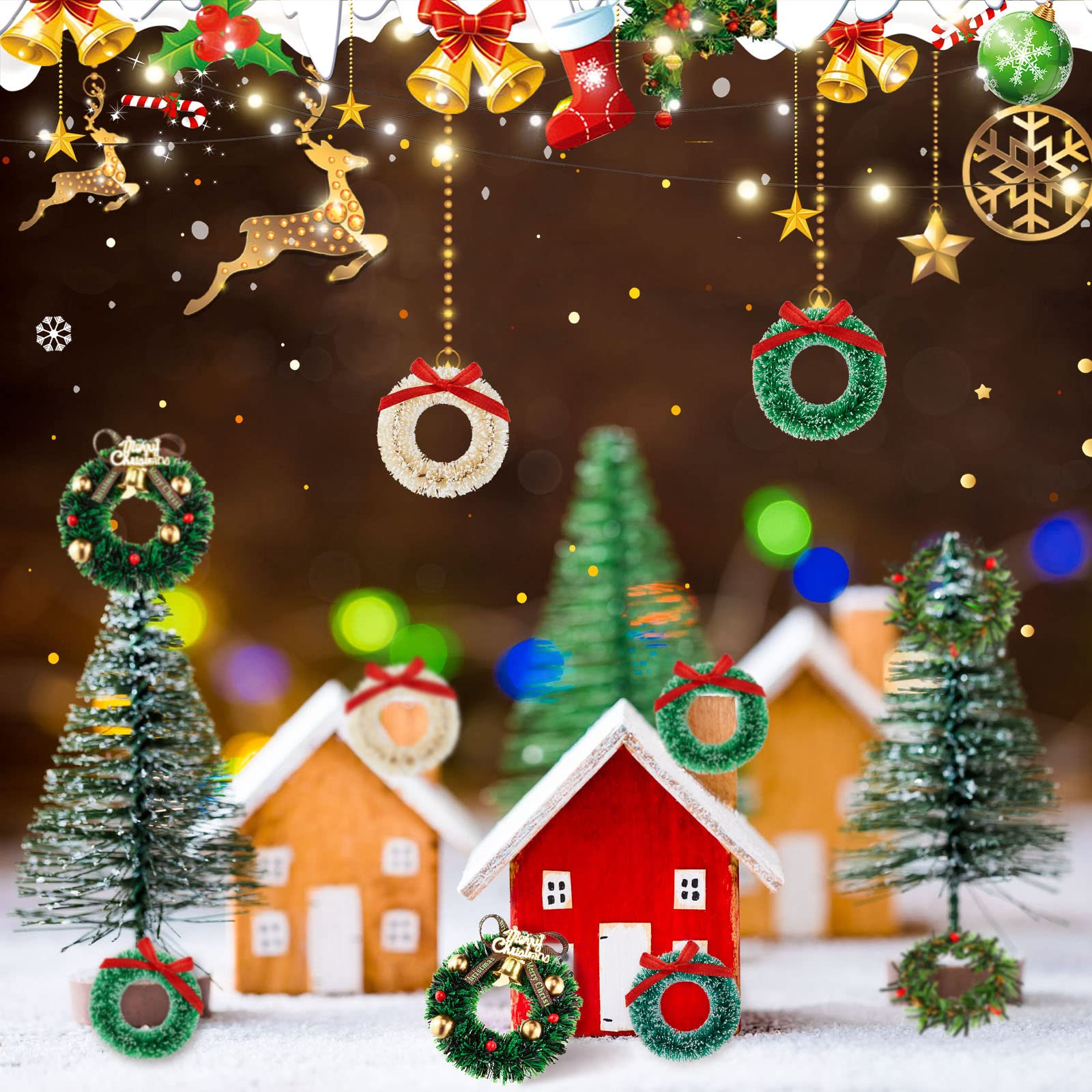 Amazon.co.jp: ドールハウスミニチュアクリスマスリースデコレーション